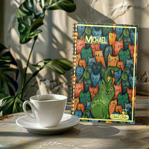 Cool Cats Colourful Pattern Notebook