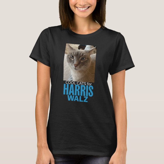 Cool Cats for Harris/Walz- black t T-Shirt (Front)