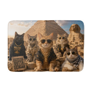 Cool Cats In Front Of Pyramid Bath Mat! Mat