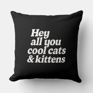 Cool Cats & Kittens Retro Graphic Pillow