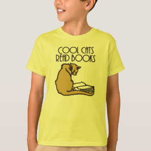 Cool cats read books retro style T-Shirt