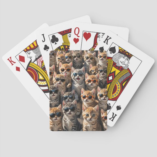 Cool Cats Wearing Sunglasses Playing Cards (Back)
