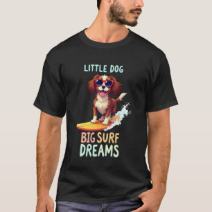 Cool Cavalier King Charles Spaniel Surfing Dog T-Shirt