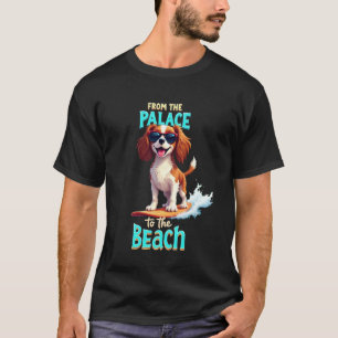 Cool Cavalier King Charles Spaniel Surfing Dog T-Shirt