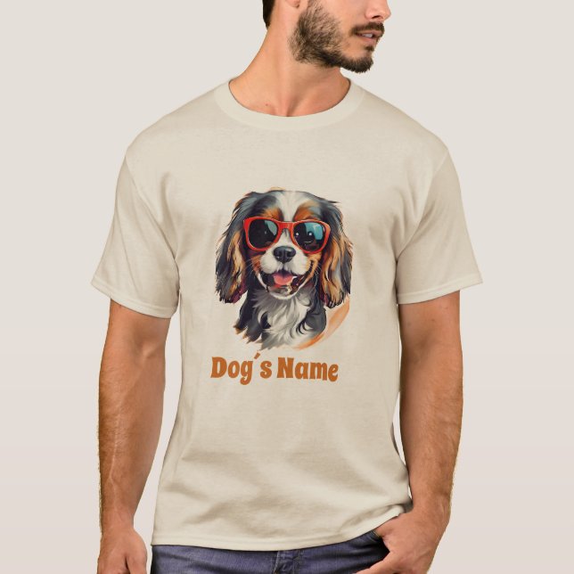 Cool Cavalier King Charles  Spaniel With Sunglasse T-Shirt (Front)