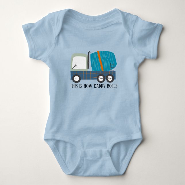 cool cement truck baby Daddy Bodysuit (Front)