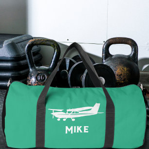 Cool Cessna Aeroplane,Simple Green Aviation, Custo Duffle Bag