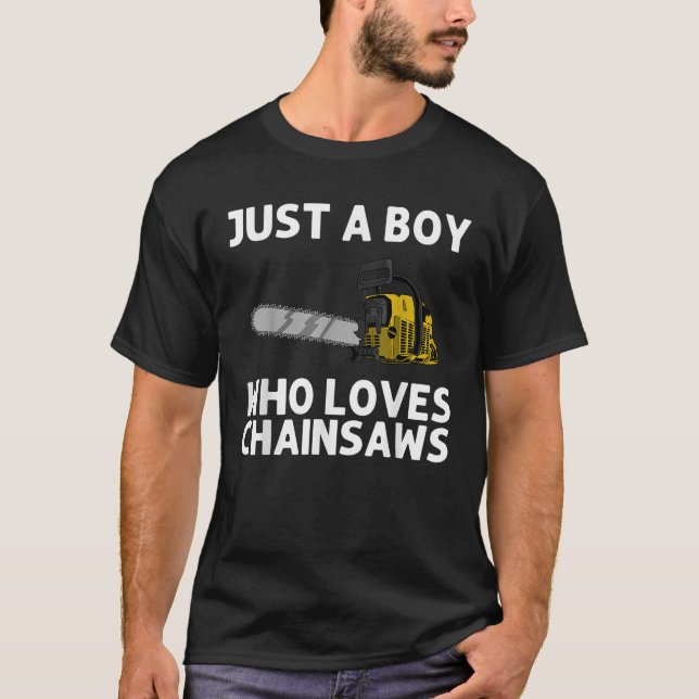 Cool Chainsaw For Boys Kids Lumberjack Arborist Tr T-Shirt (Front)