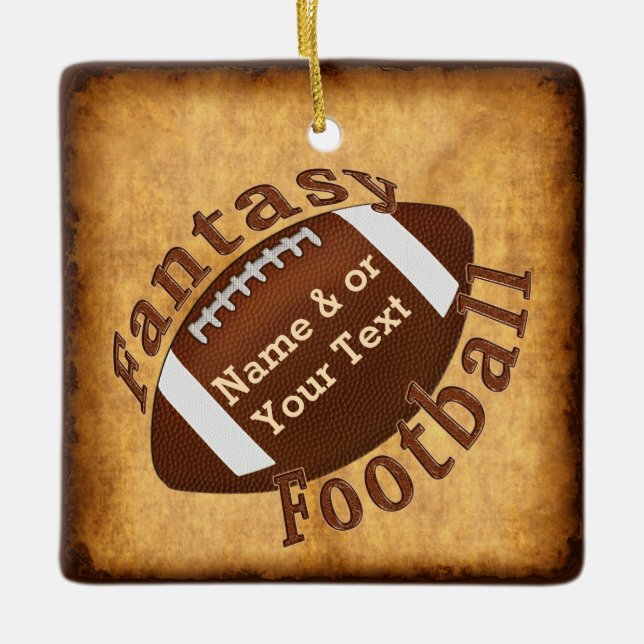 Cool Cheap Fantasy Football Gift Ideas Personalise Ceramic Ornament (Front)