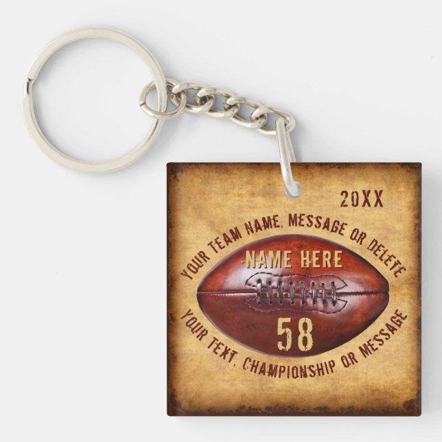 Cool Cheap, Personalise Custom Football Keychains (Front)