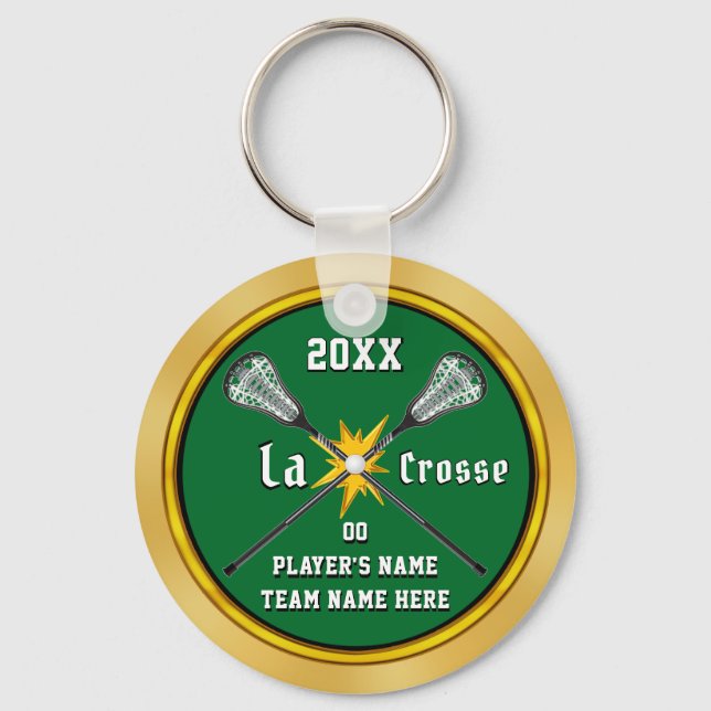 Cool Cheap Personalised Lacrosse Gifts, Your Colou Key Ring (Front)
