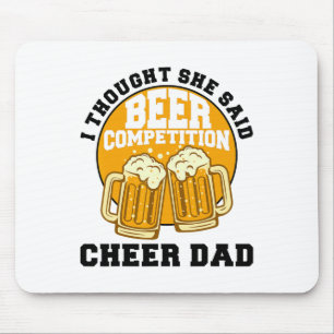 Cool Cheer Dad Gift For Men Funny Beer Cheerleadin Mouse Mat