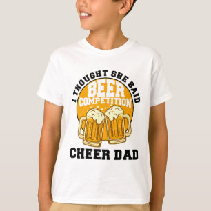Cool Cheer Dad Gift For Men Funny Beer Cheerleadin T-Shirt
