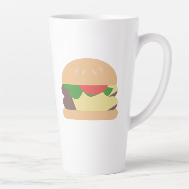 Cool Cheeseburger Foodie Vector Latte Mug (Right)