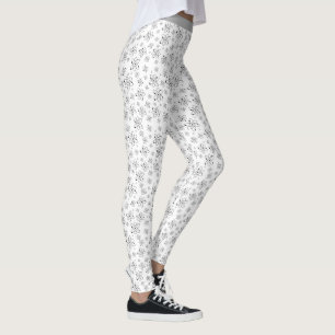 Cool Chemistry Atom Science Black White Pattern Leggings