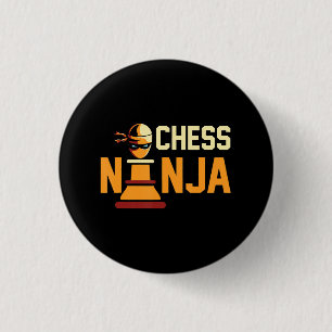 Cool Chess Ninja  Chess Lovers Gift 3 Cm Round Badge