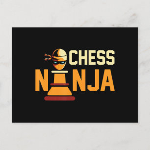 Cool Chess Ninja Chess Lovers Gift Announcement Postcard