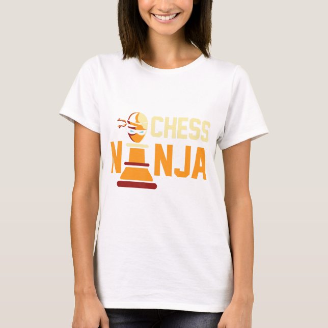 Cool Chess Ninja  Chess Lovers Gift T-Shirt (Front)