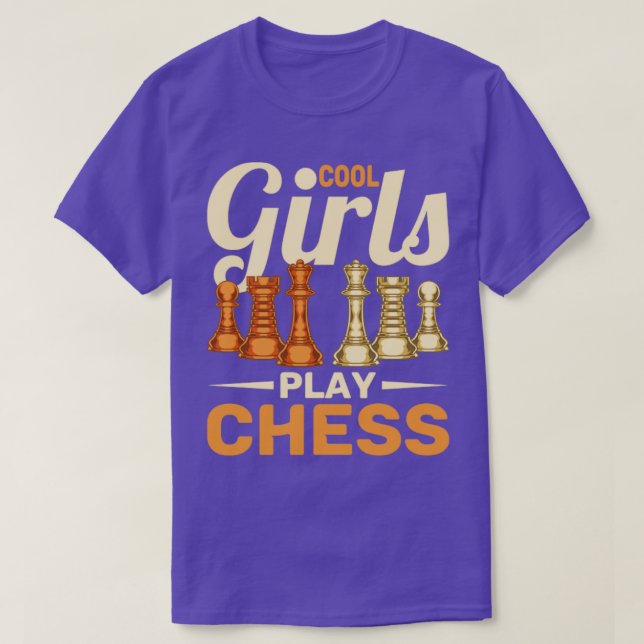 Cool Chess Player Girls Chessman Funny Chess T-Shirt (Design Front)