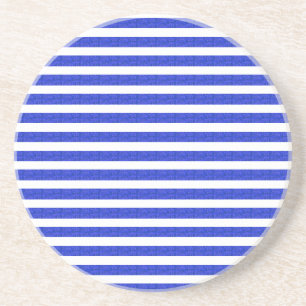 Cool Chic Blue  Geometric Stripes  Coaster
