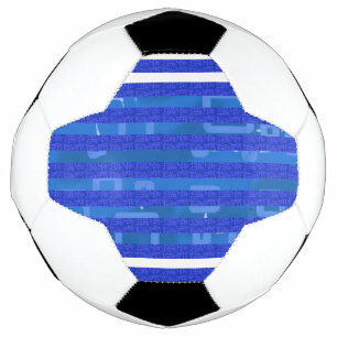 Cool Chic Blue Geometric Stripes Football