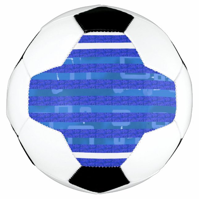 Cool Chic Blue Geometric Stripes  Football (Front)
