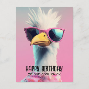 Cool Chic: The Sassy Eagle with Style Postcard