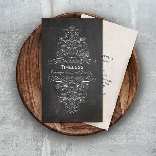 Cool Chic Vintage Rustic Black Chalkboard Business Card