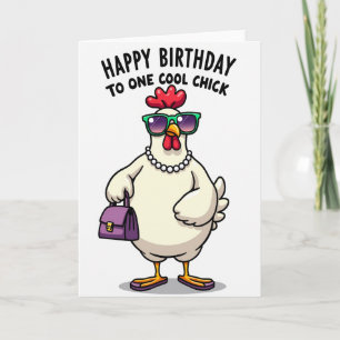 Cool Chick Birthday Art Card