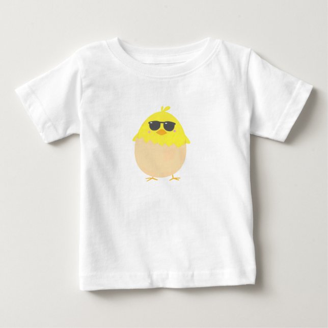 Cool Chick funky Easter yellow chick Baby T-Shirt (Front)