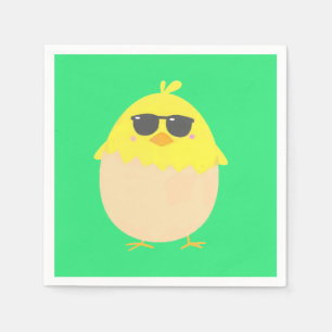Cool Chick funky Easter yellow chick Napkin