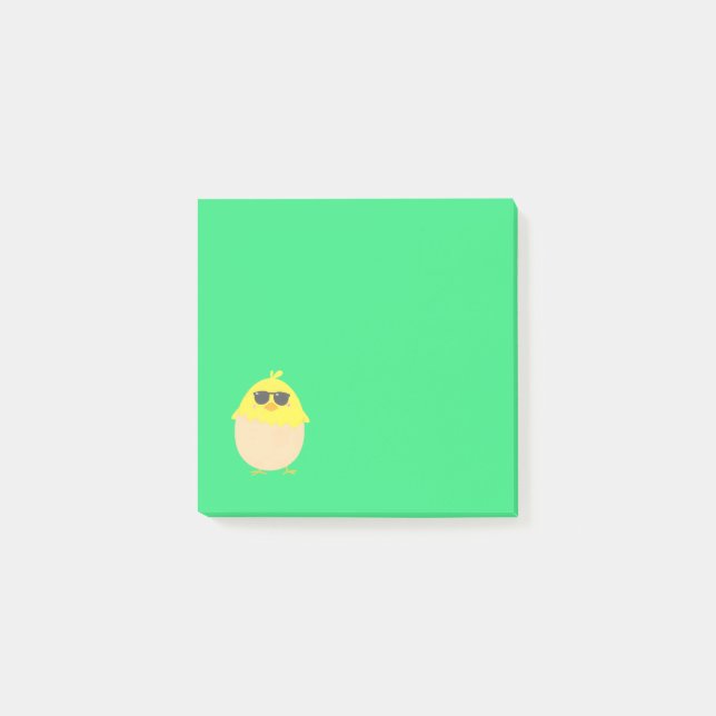 Cool Chick funky Easter yellow chick Post-it Notes (Front)