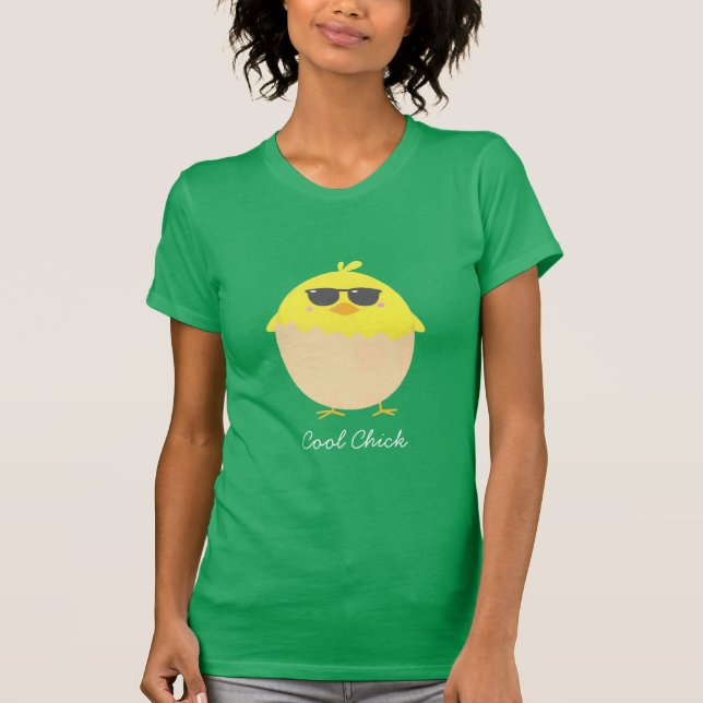Cool Chick funky Easter yellow chick T-Shirt (Front)