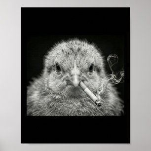 Cool Chick Smoking Cigarette Photo Art Funny By Ch Poster