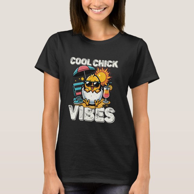 Cool Chick Vibes - Beach Fun Dress Summer Vacation T-Shirt (Front)