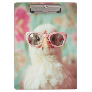 Cool Chick with Pink Glasses Spring Clipboard