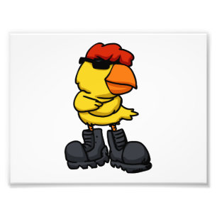 Cool Chick with sunglasses   choose back colour Photo Print