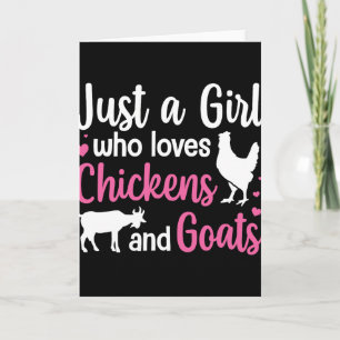 Cool Chicken Goat Design For Women Girls Pygmy Goa Card