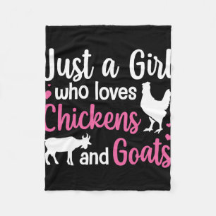 Cool Chicken Goat Design For Women Girls Pygmy Goa Fleece Blanket
