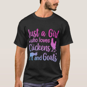 Cool Chicken Goat Design For Women Girls Pygmy Goa T-Shirt