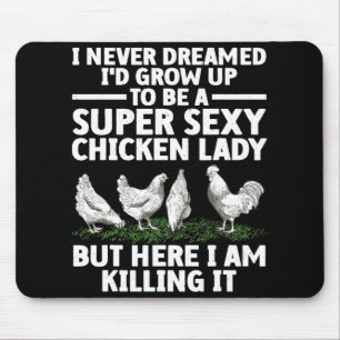 Cool Chicken Lady Art For Women Mum Hen Flock Chic Mouse Mat