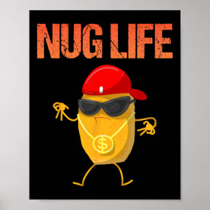 Cool Chicken Nugget Art For Boys Kids Chicken Nugg Poster
