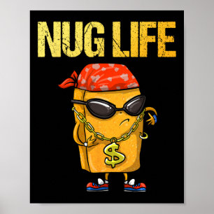 Cool Chicken Nugget Art For Boys Kids Chicken Nugg Poster