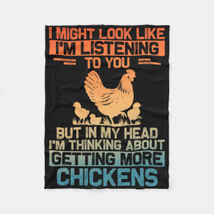 Cool Chicken Themed Farm Lover Farmer Funny Men Wo Fleece Blanket