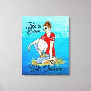 Cool Chicks   Chicken Art  Canvas Print