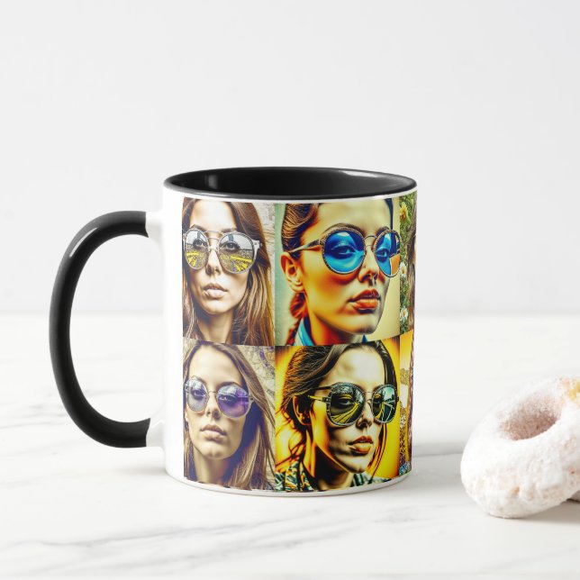 Cool Chicks in Sunglasses AI Art Mug (With Donut)