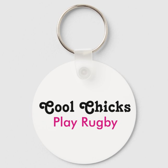 Cool Chicks Play Rugby Key Ring (Front)