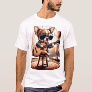 Cool Chihuahua Playing Guitar T-Shirt
