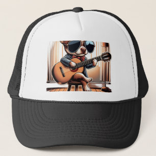 Cool Chihuahua Playing Guitar Trucker Hat