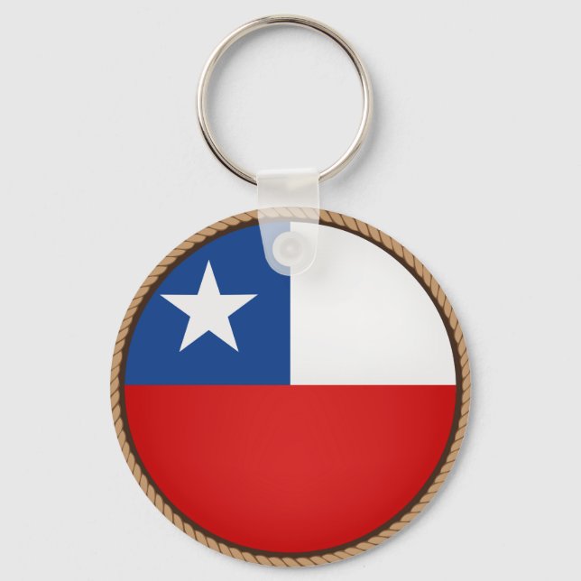 Cool Chile Flag Seal Key Ring (Front)